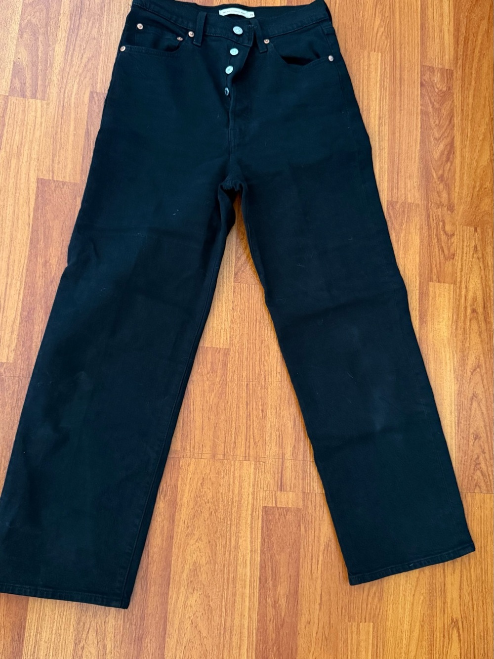 Levi's Black Women's Ribcage Straight-Leg Jeans